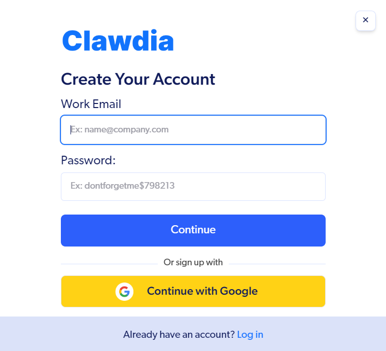 Create an account by signing up