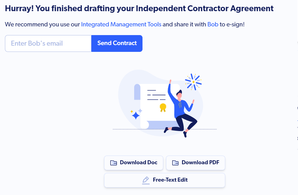 Now you can download, share, e-sign, edit and store your contract